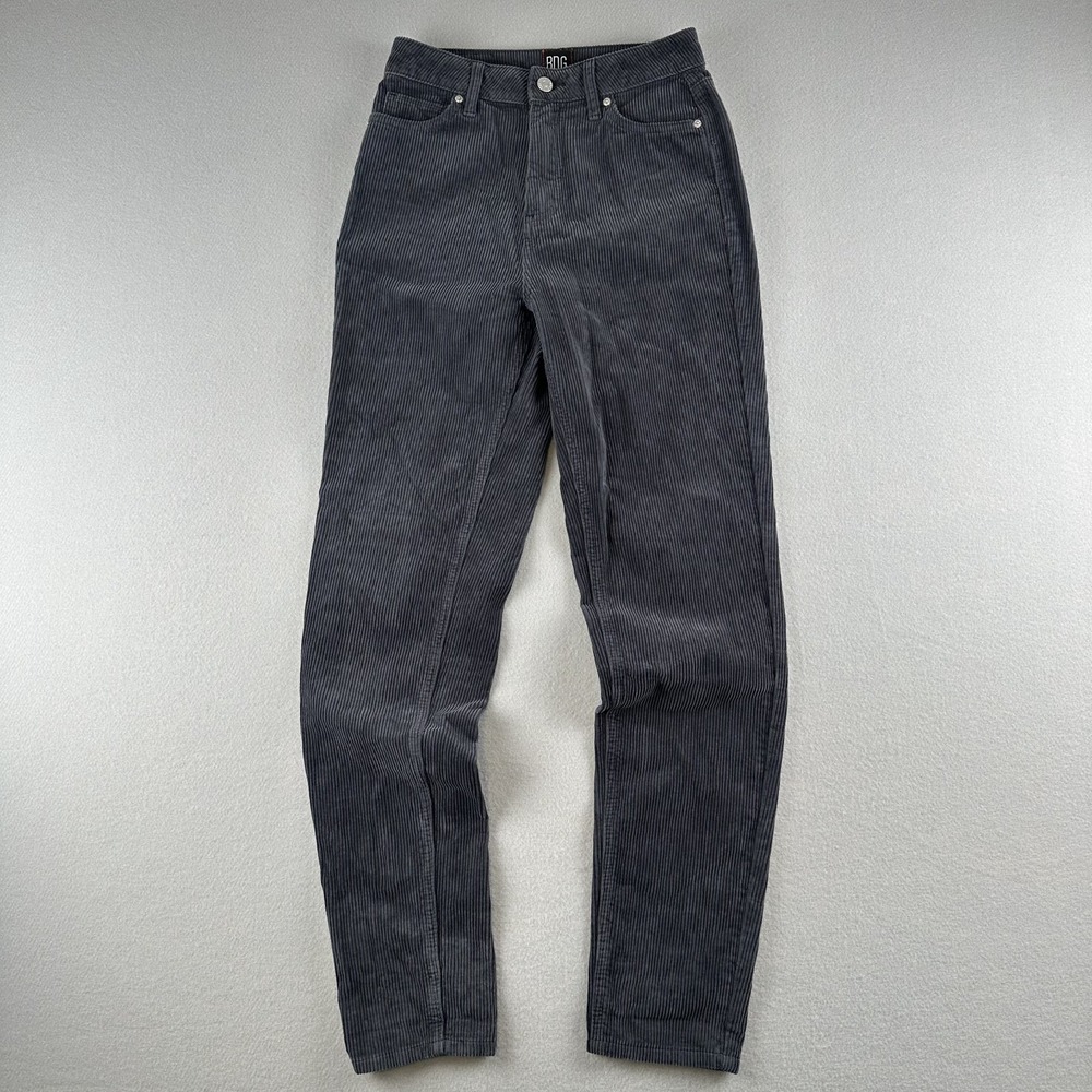 BDG Mom High-Rise Pants Womens 25 Charcoal Grey Corduroy Tapered Leg
